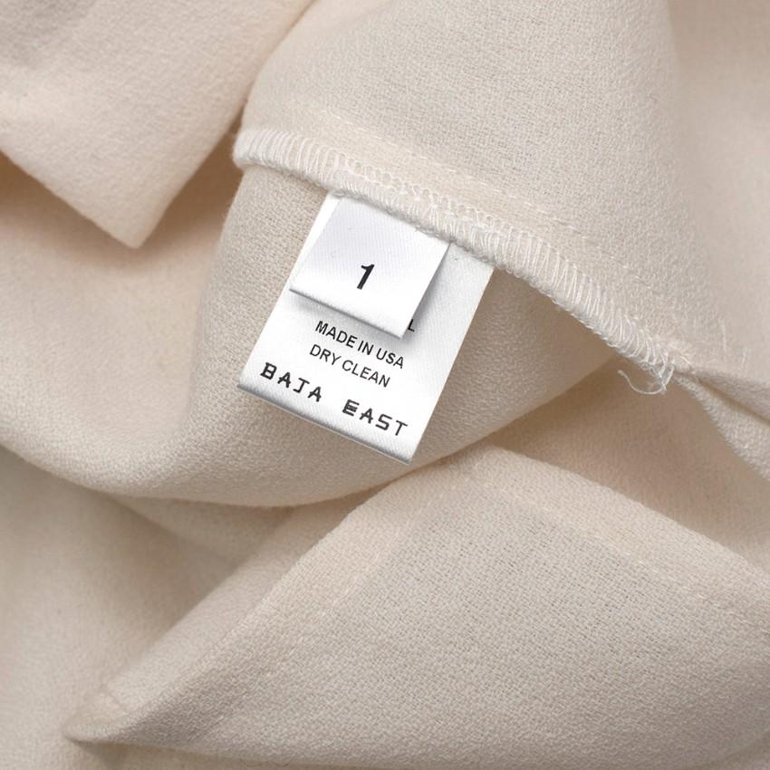 Baja East Cream Wool-Crepe Point Collar Blouse