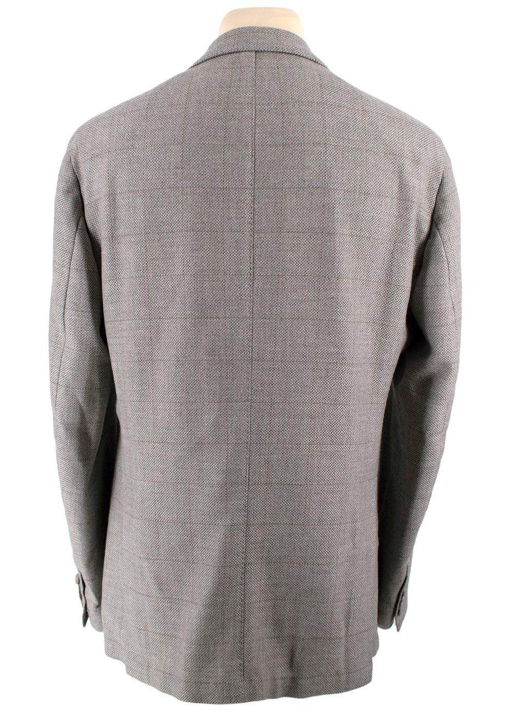 Loro Piana Grey Check Wool Single-breasted Blazer