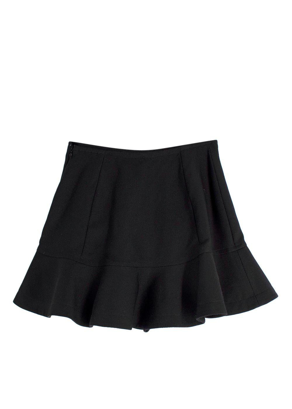 Valentino Beaded HeartBlack Wool  Flared Skort