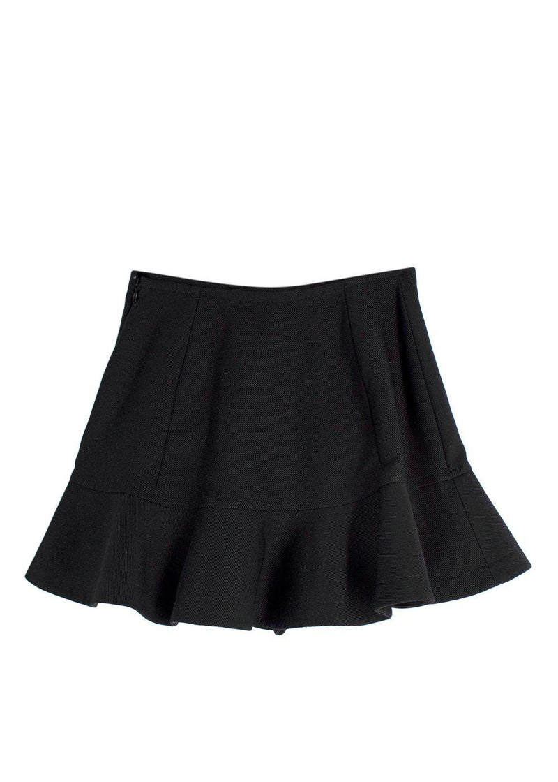 Valentino Beaded HeartBlack Wool  Flared Skort