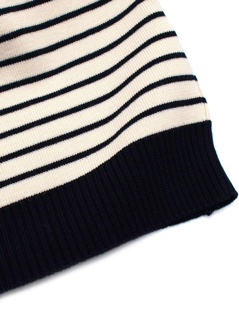 JW Anderson Navy Striped Merino Wool Turtleneck Jumper