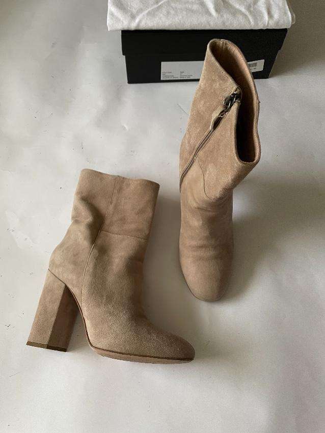 Iris and Ink light beige suede ankle boots