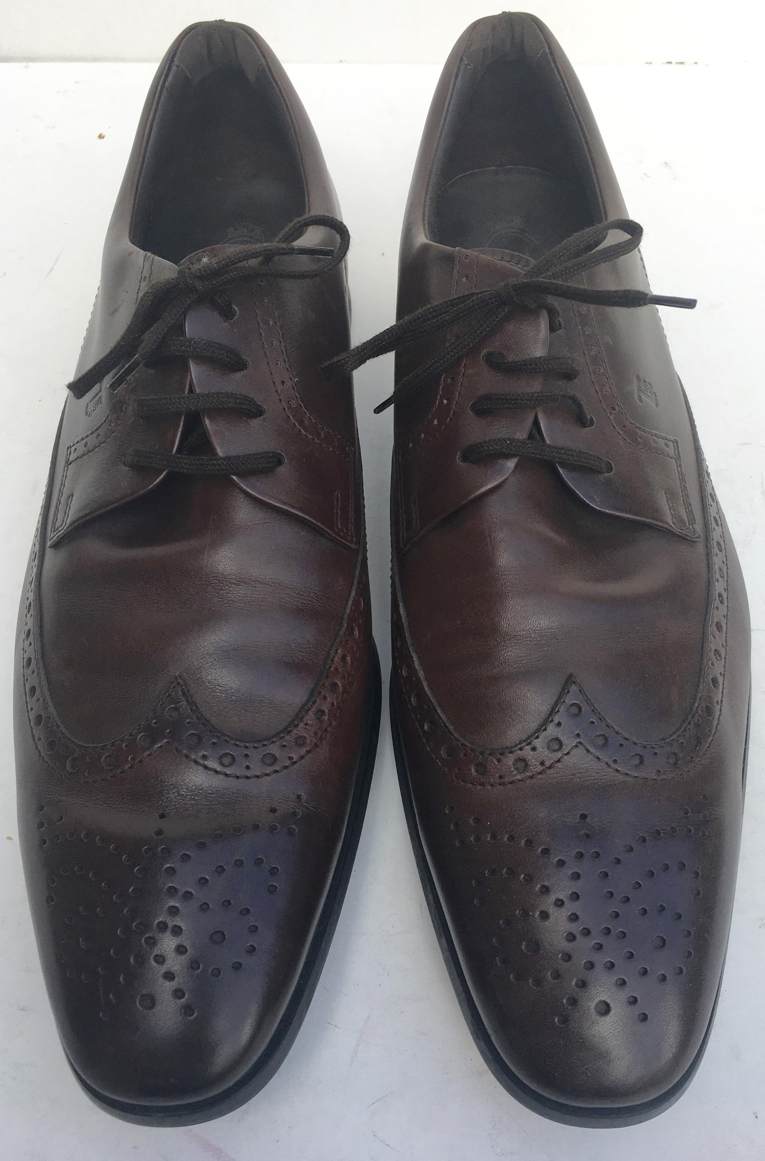 Tods brown classic soft leather lace up brogues
