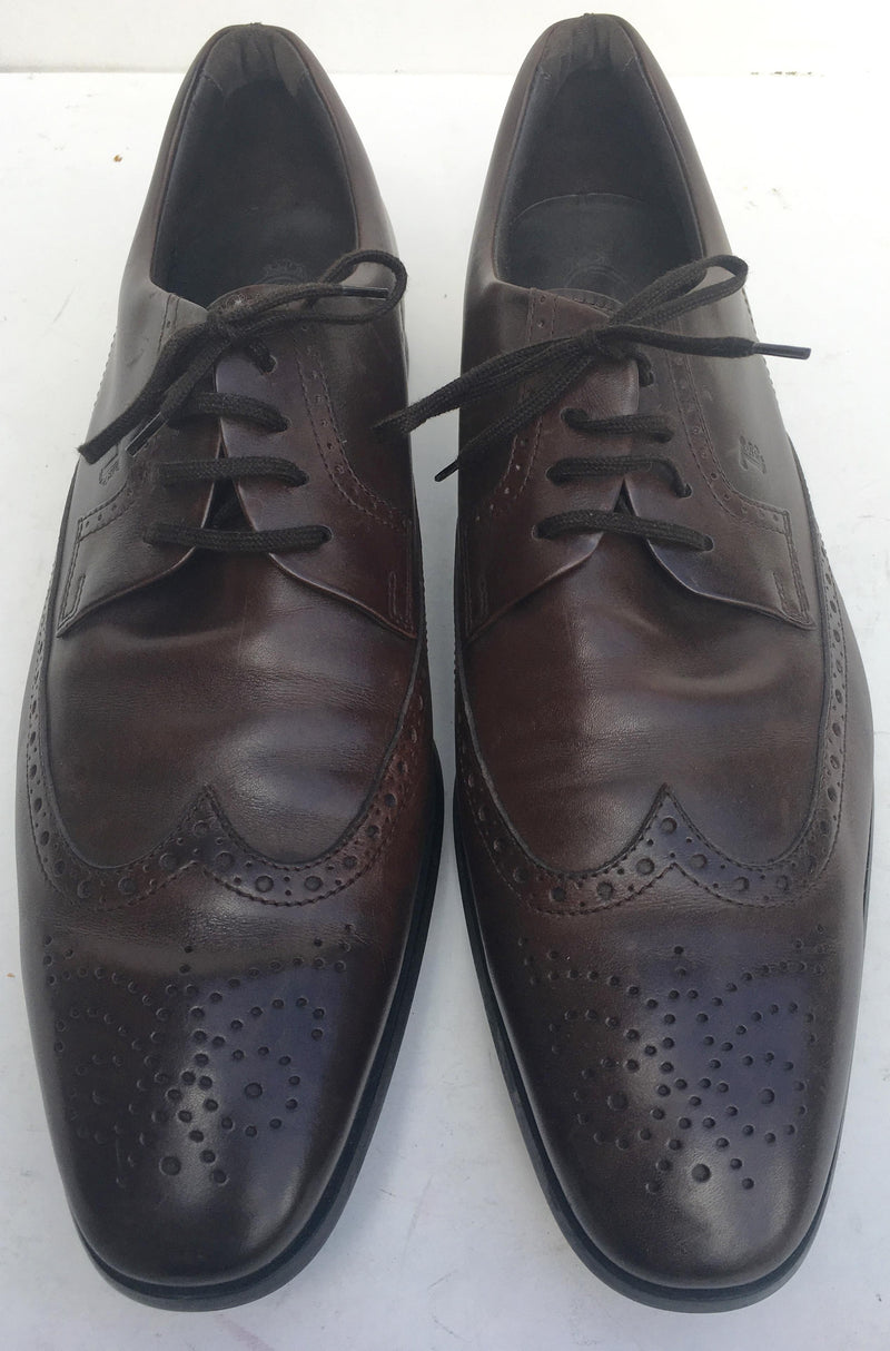 Tods brown classic soft leather lace up brogues