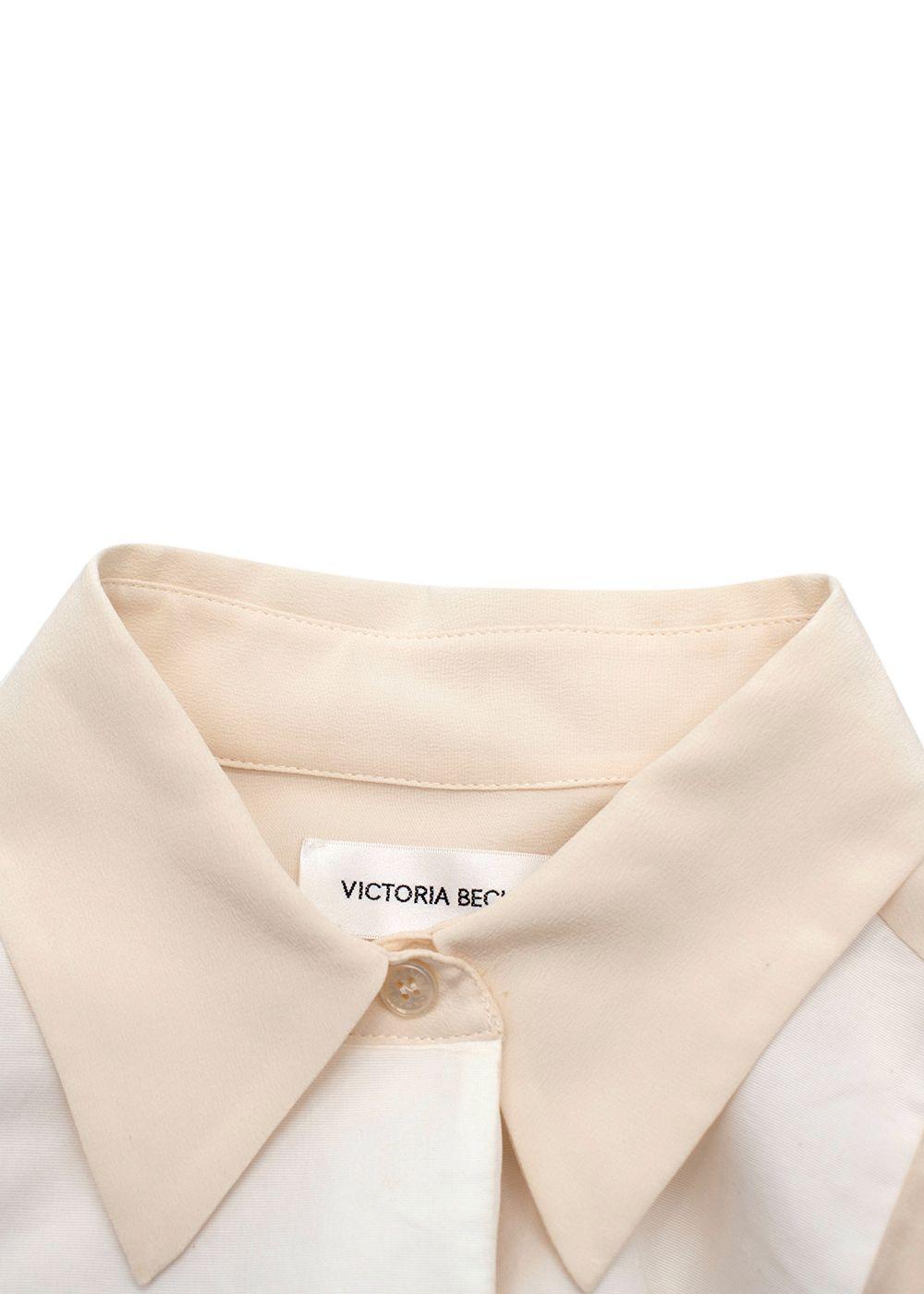 Victoria Beckham Ottoman-Paneled Silk Crepe De Chine Shirt