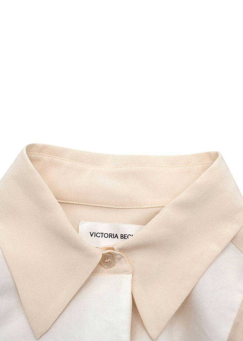 Victoria Beckham Ottoman-Paneled Silk Crepe De Chine Shirt