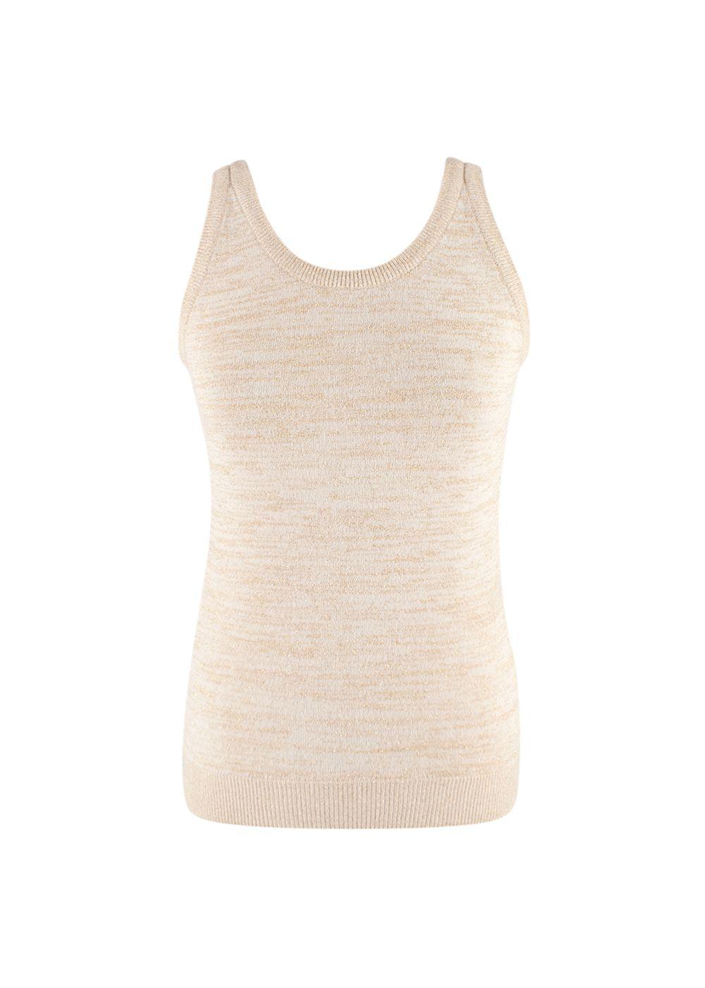 Dolce & Gabbana Golden Beige Cotton-blend Top