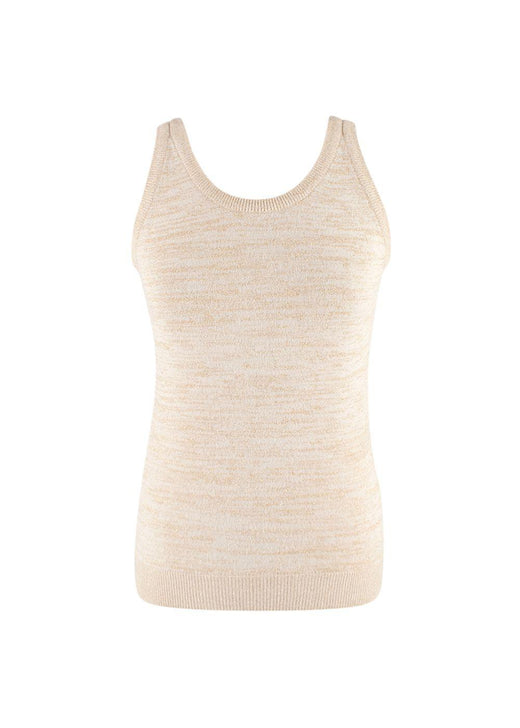 Dolce & Gabbana Golden Beige Cotton-blend Top