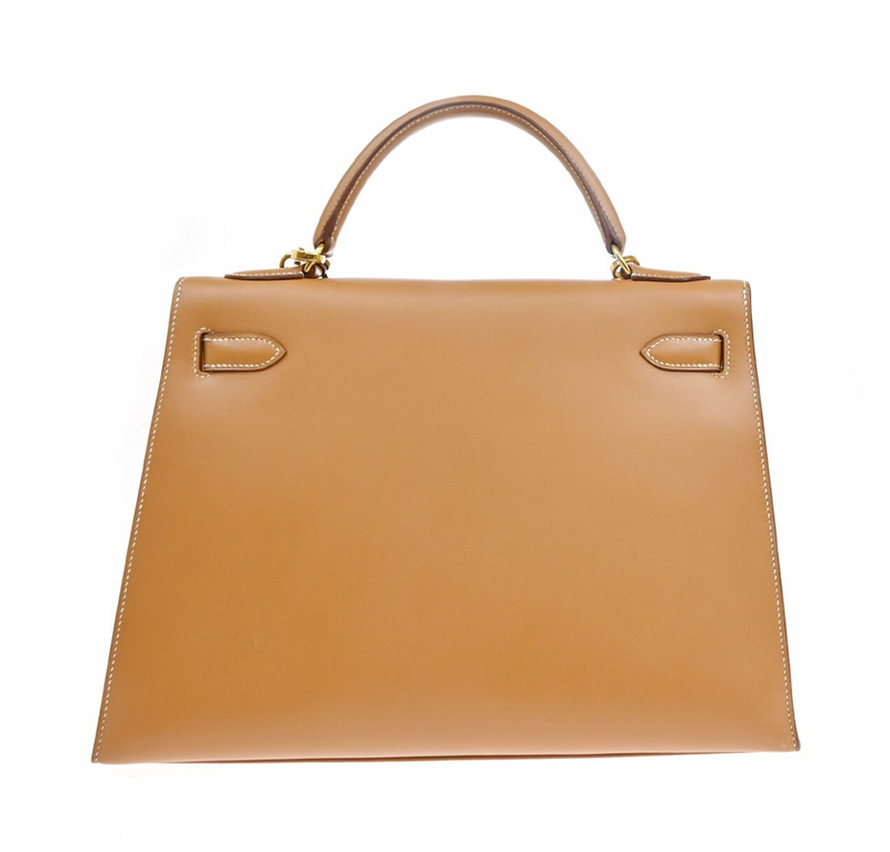 Hermes Tan With White Stitching Kelly 32cms