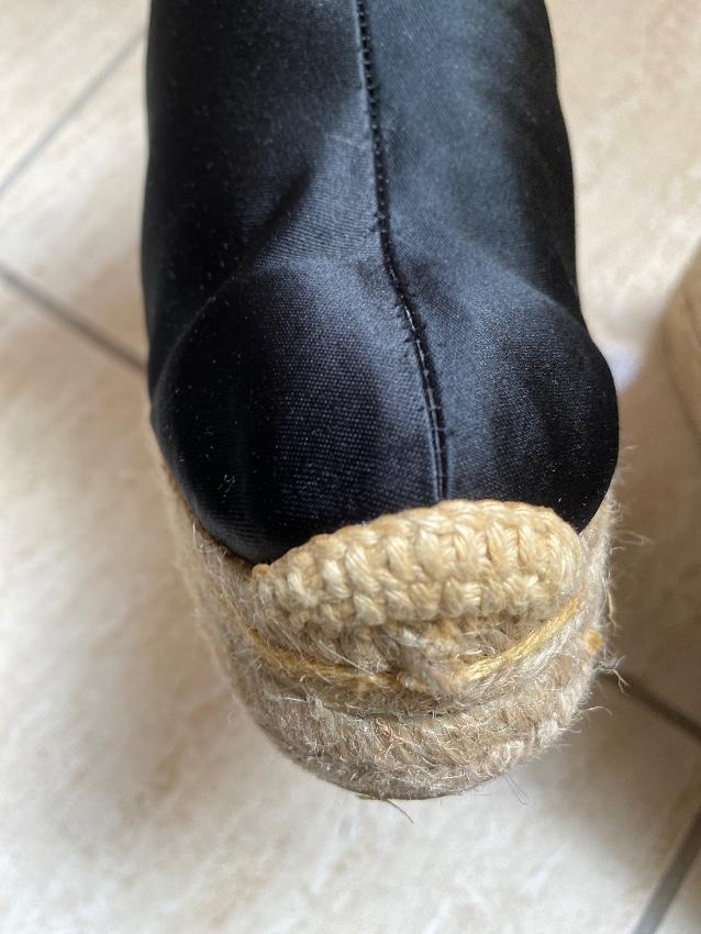 Paul Smith Black Silk Jute Wedge Mules