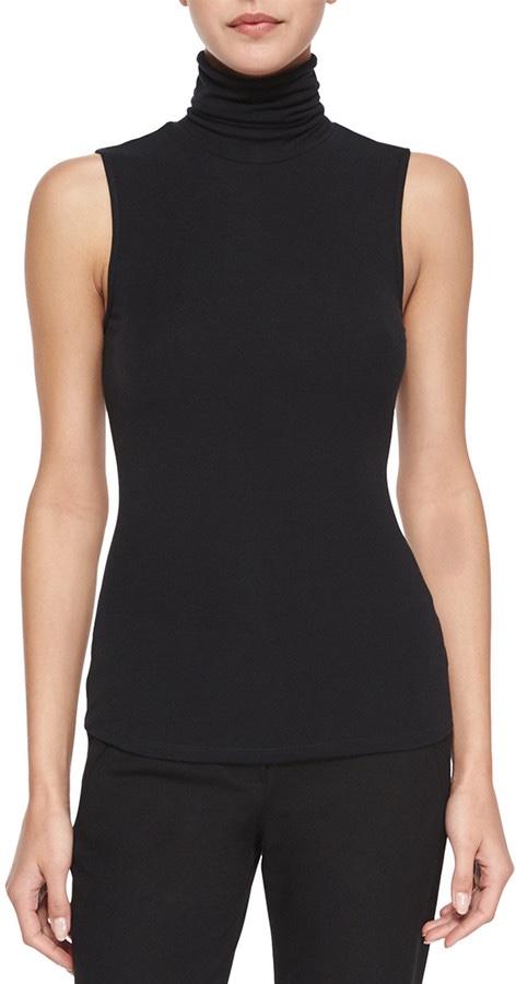 Theory Black Sleeveless Rollneck Wendel Top