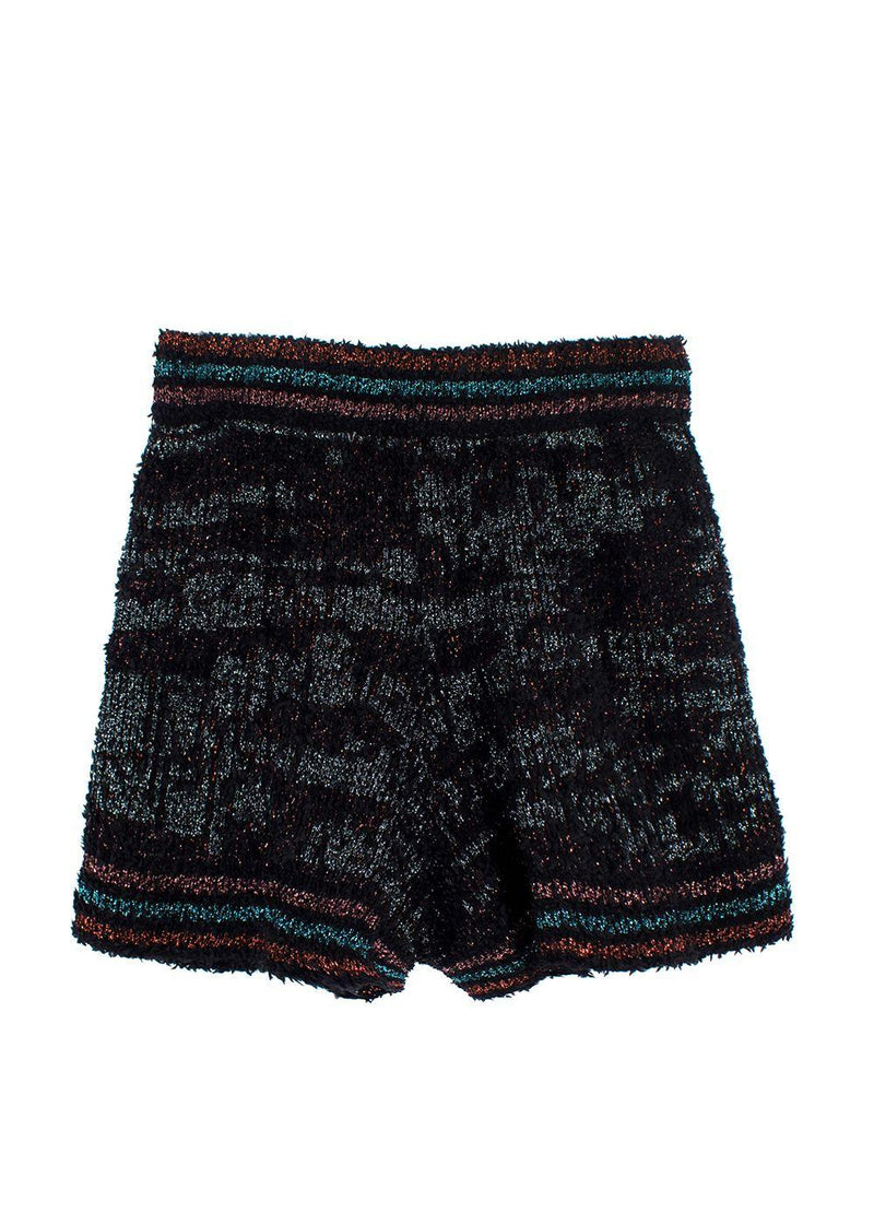 M Missoni Black Metallic Knitted Shorts