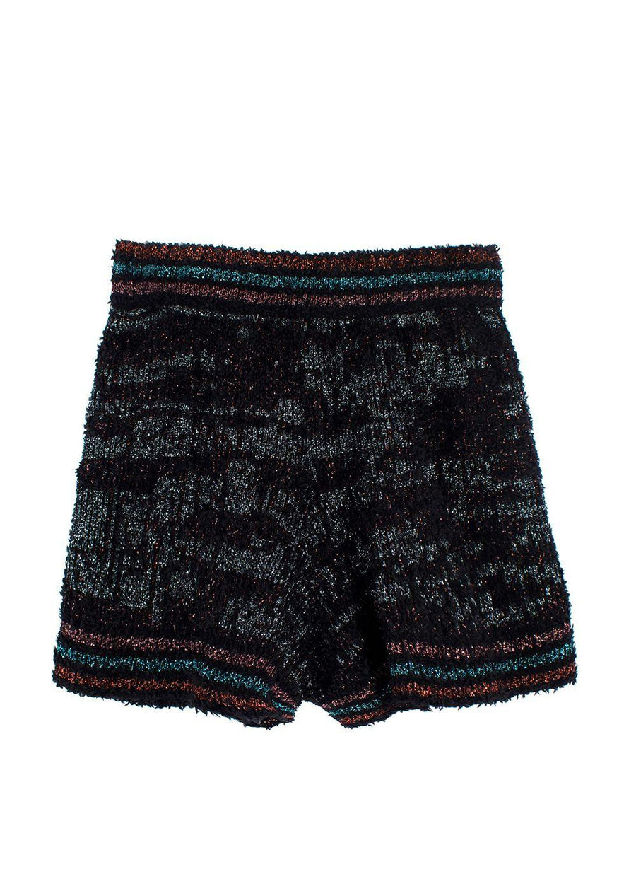 M Missoni Black Metallic Knitted Shorts
