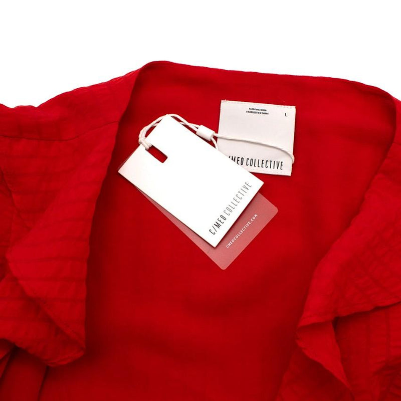 C/MEO Collective Red Advance Ruffle Wrap Dress