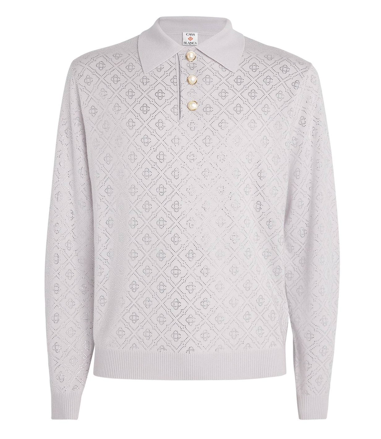 Casablanca Grey Merino Wool Polo Shirt