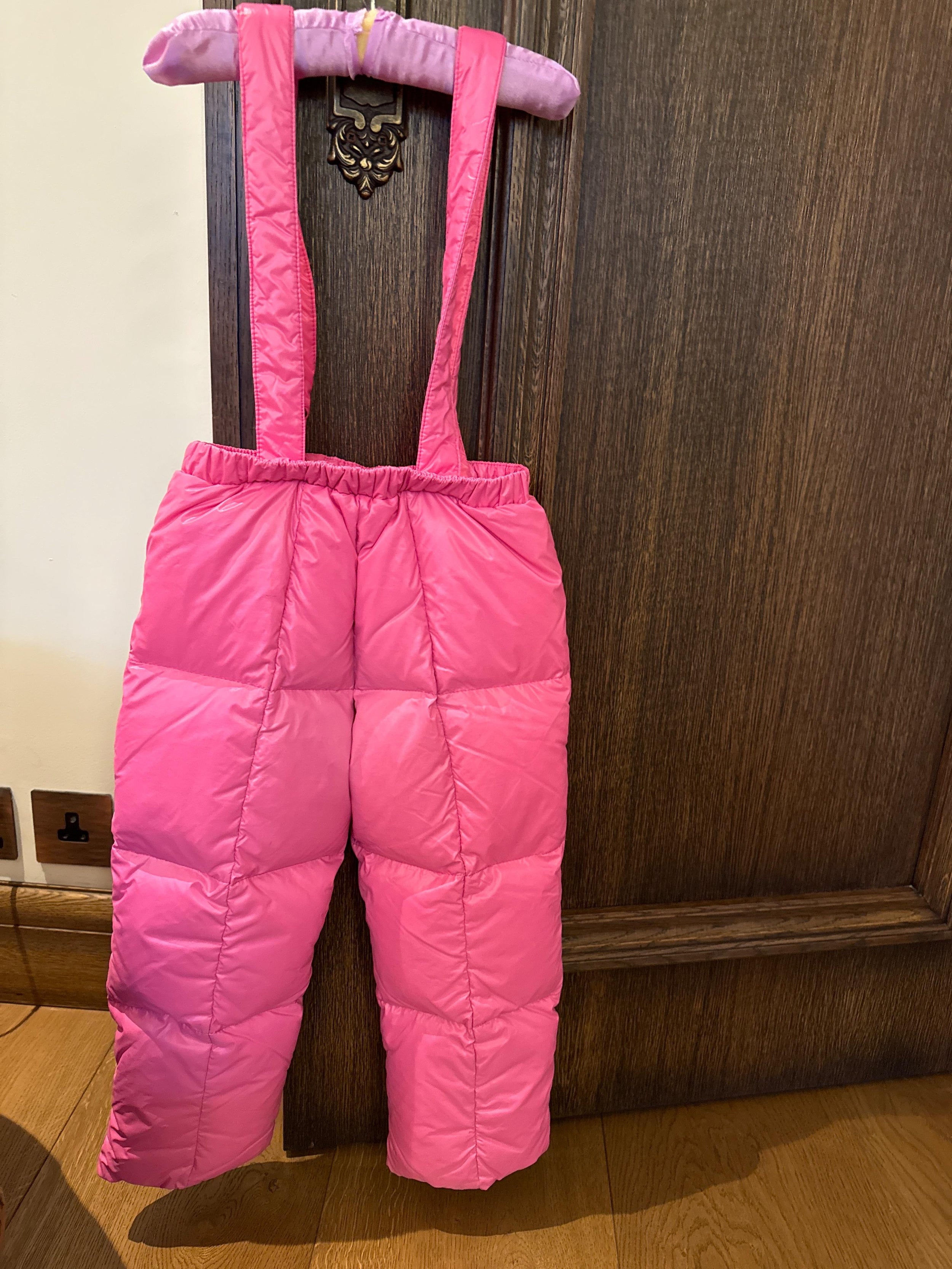 Moncler Kids Pink Ski Salopette Trousers