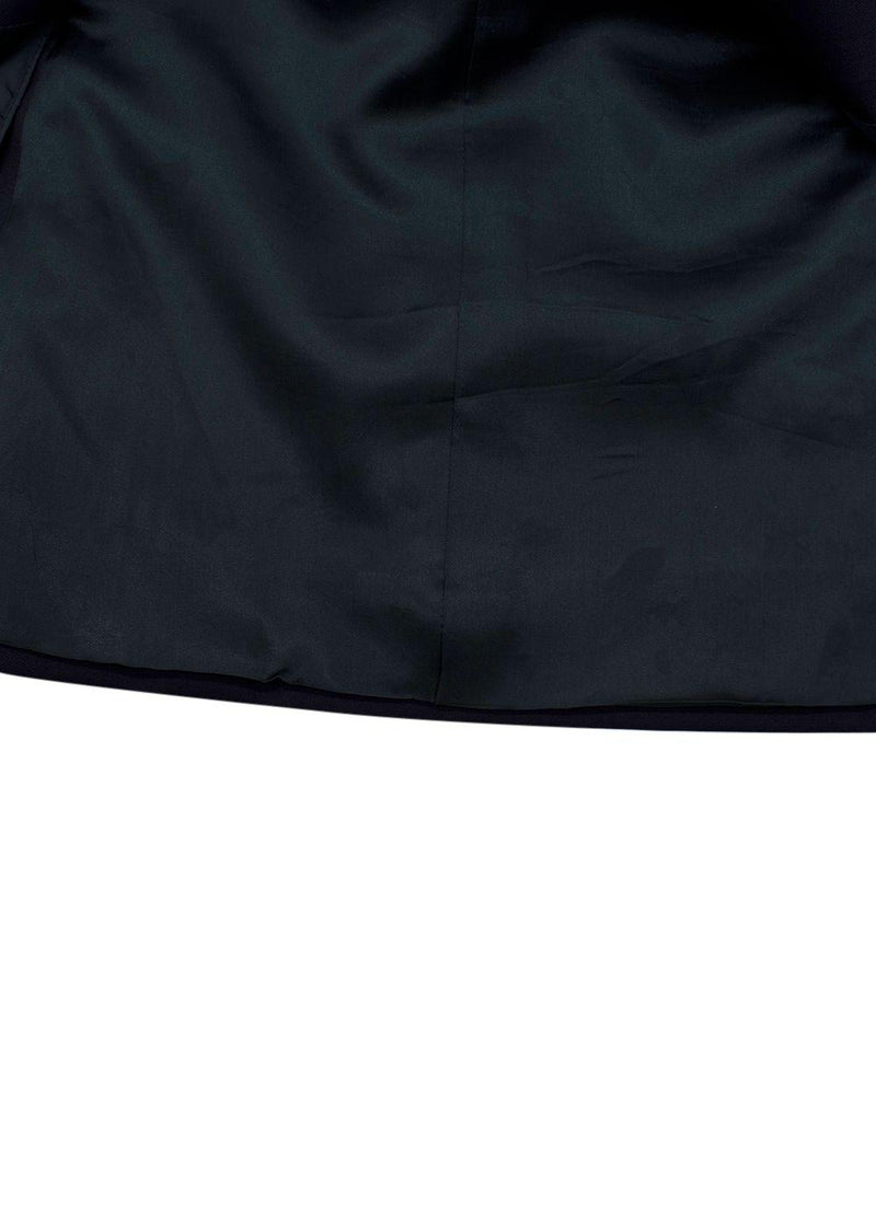 Prada Navy Single Breasted Wool and Mohair Blend Blazer