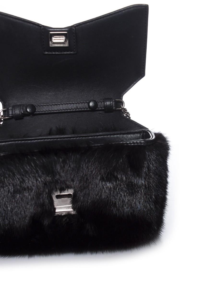 Givenchy Black Mink and leather crossbody bag
