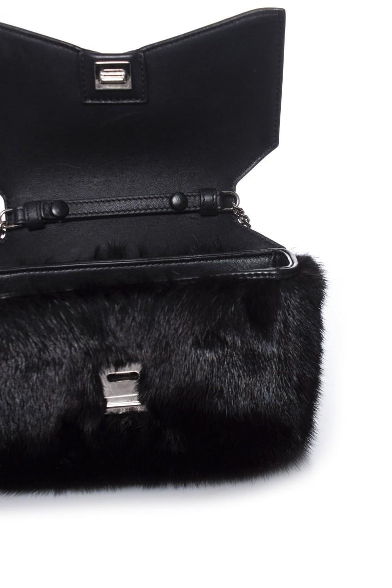 Givenchy Black Mink and leather crossbody bag