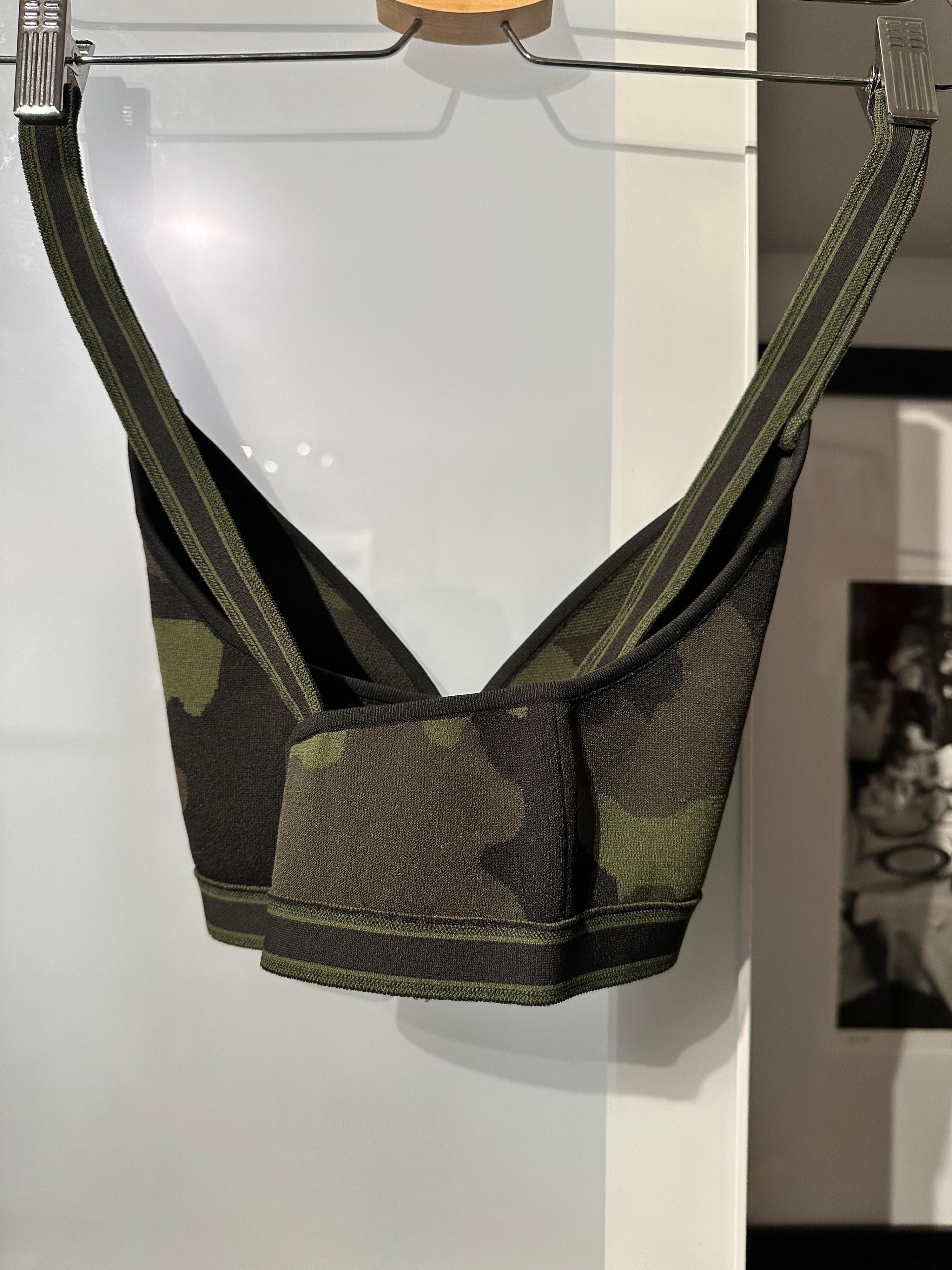 Dior Khaki Camo Print Bralette