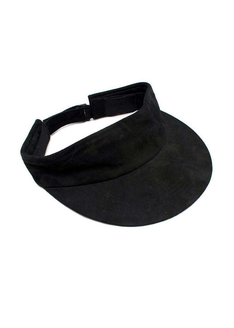 Black Suede Visor Cap