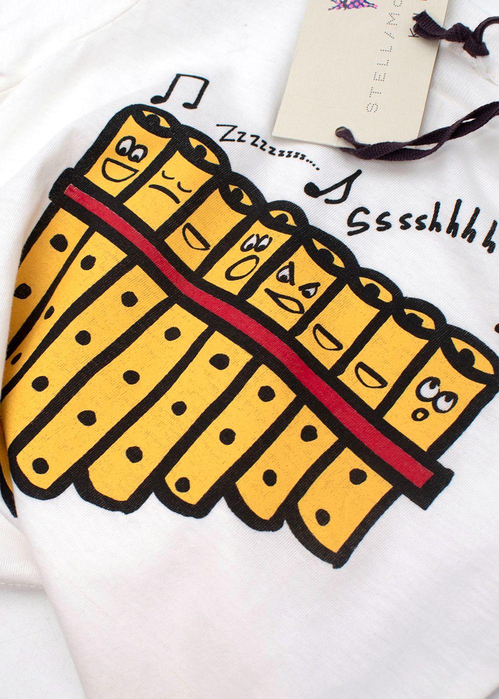 Kids 3-6m White Cotton Pan Pipes T-Shirt