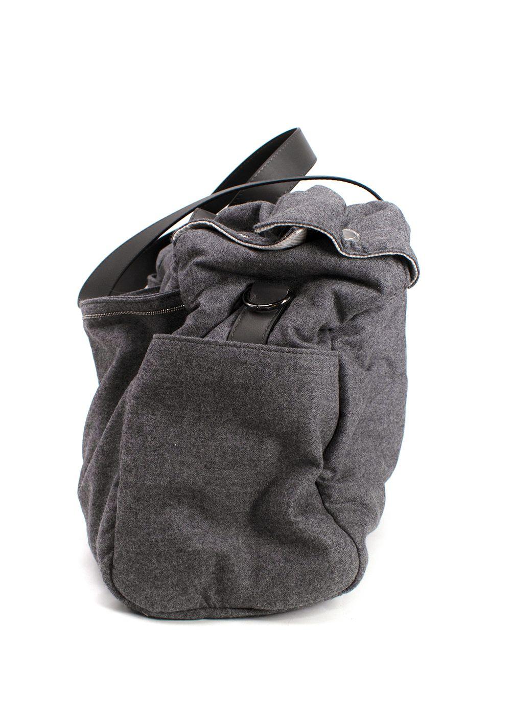 Brunello Cucinelli Grey Fabric Duffle Bag