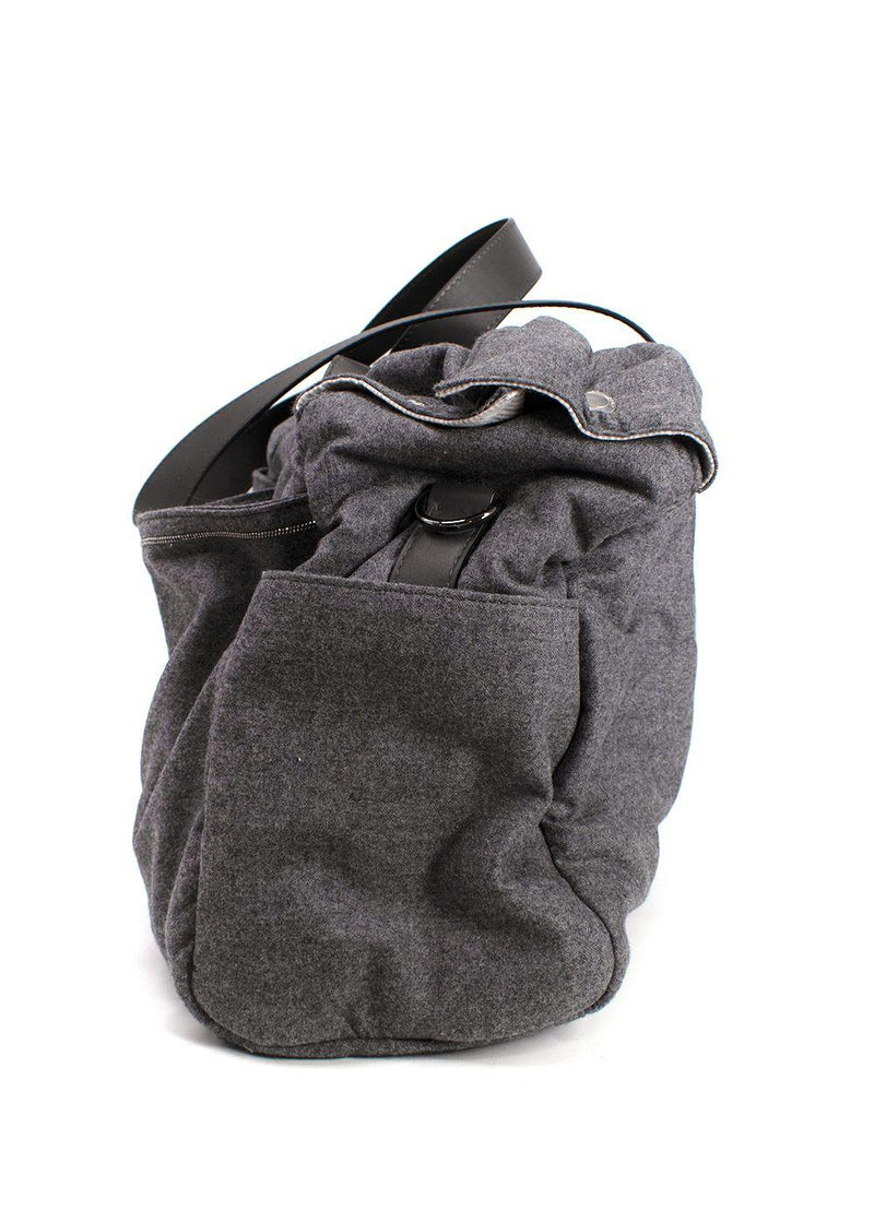 Brunello Cucinelli Grey Fabric Duffle Bag