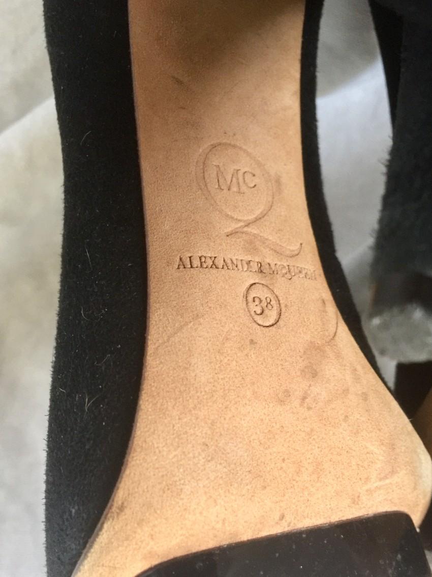 McQ Black Studded Suede Pumps
