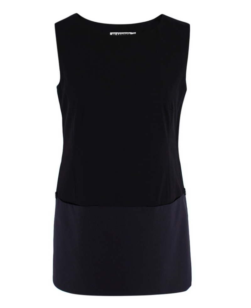 Black & Navy Wool Tunic