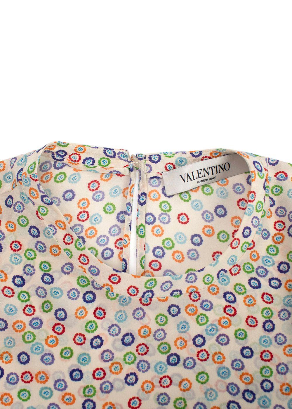 Valentino Multi-Colour Floral Print Silk Top