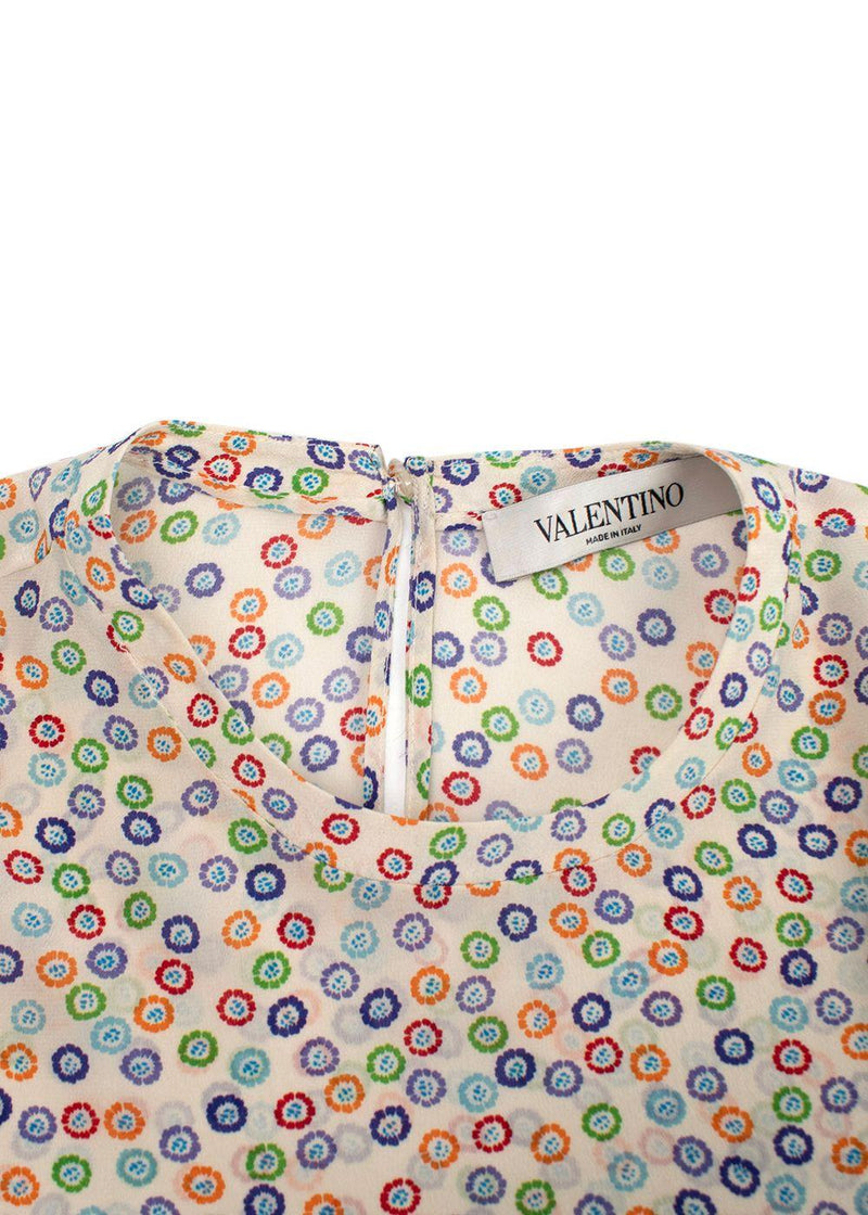 Valentino Multi-Colour Floral Print Silk Top