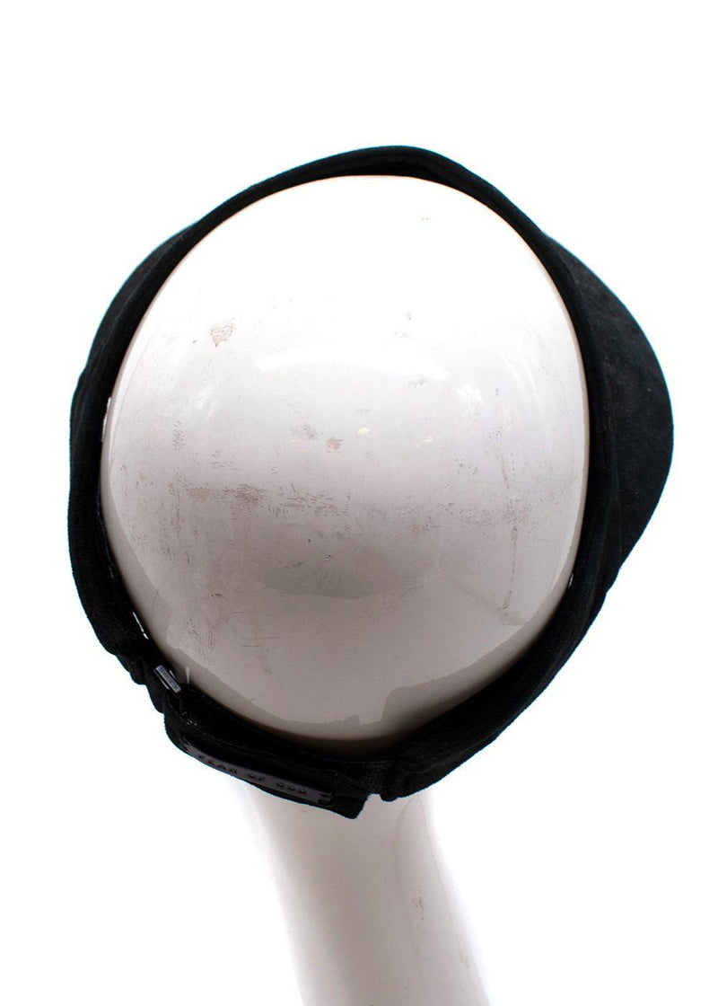Black Suede Visor Cap