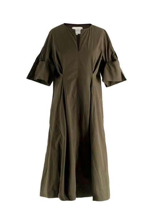 Studio Nicholson Cotton Poplin Olive Midi Dress