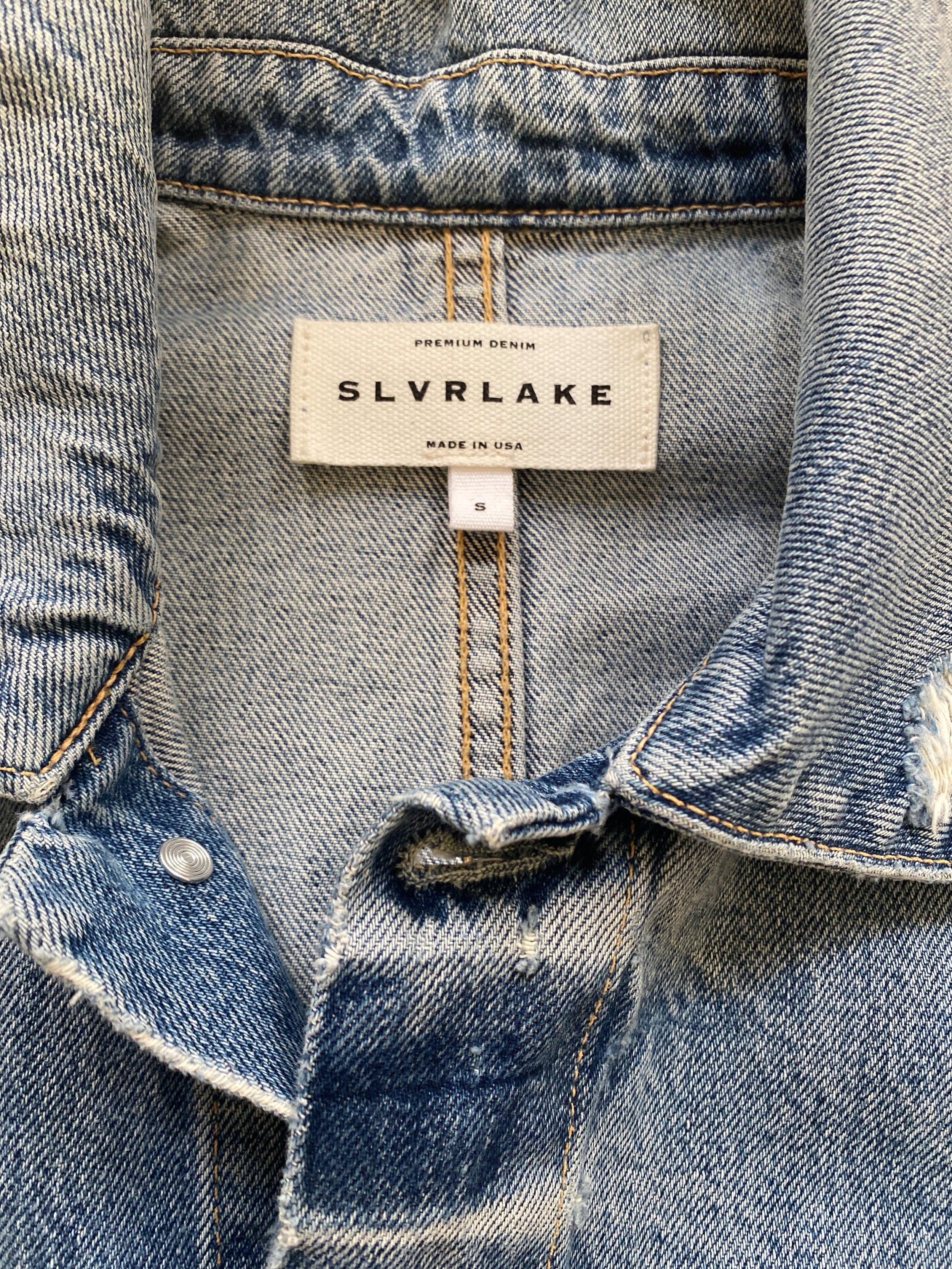 Distressed Denim Worker Utility Jacket