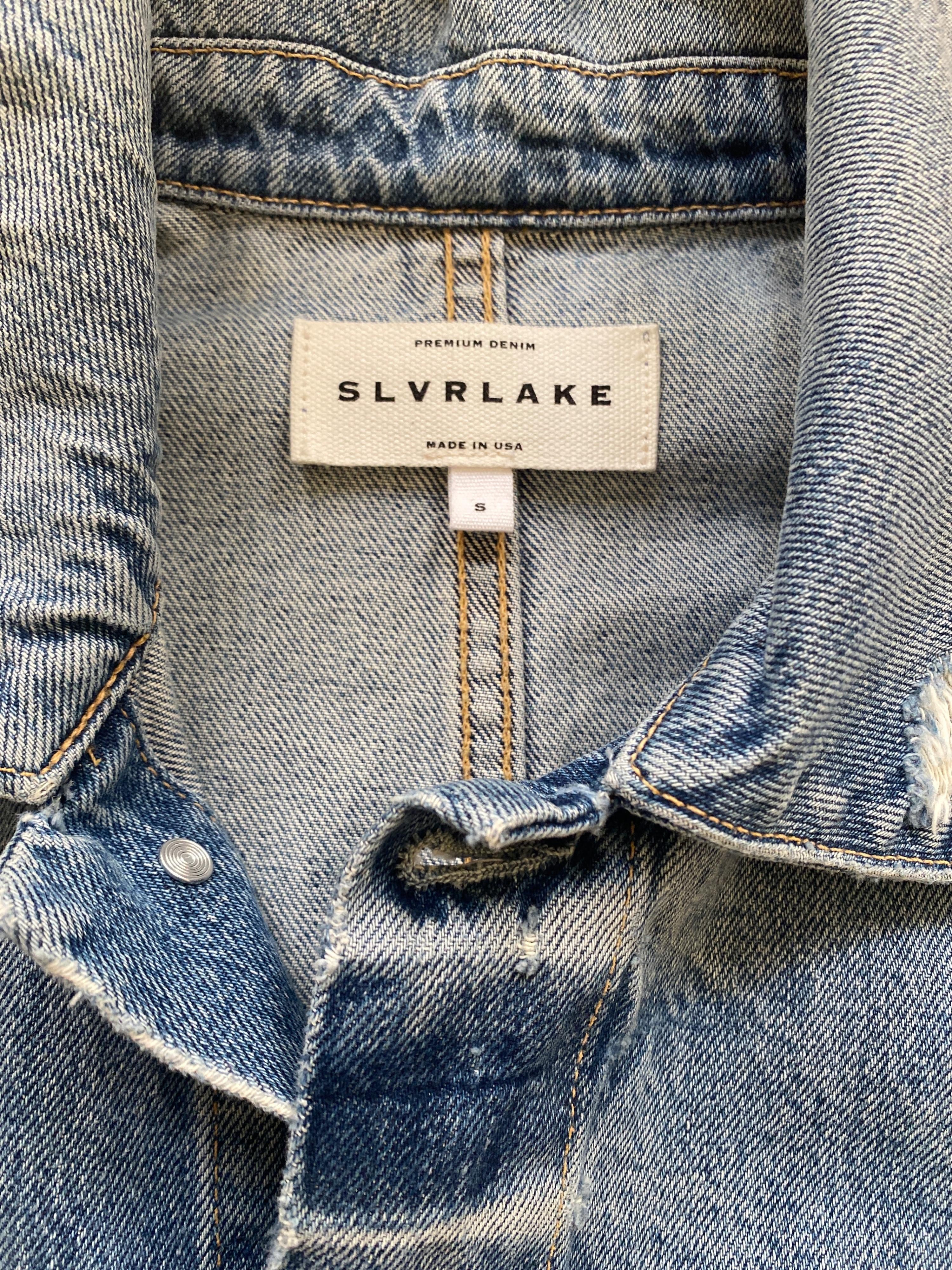 Distressed Denim Worker Utility Jacket