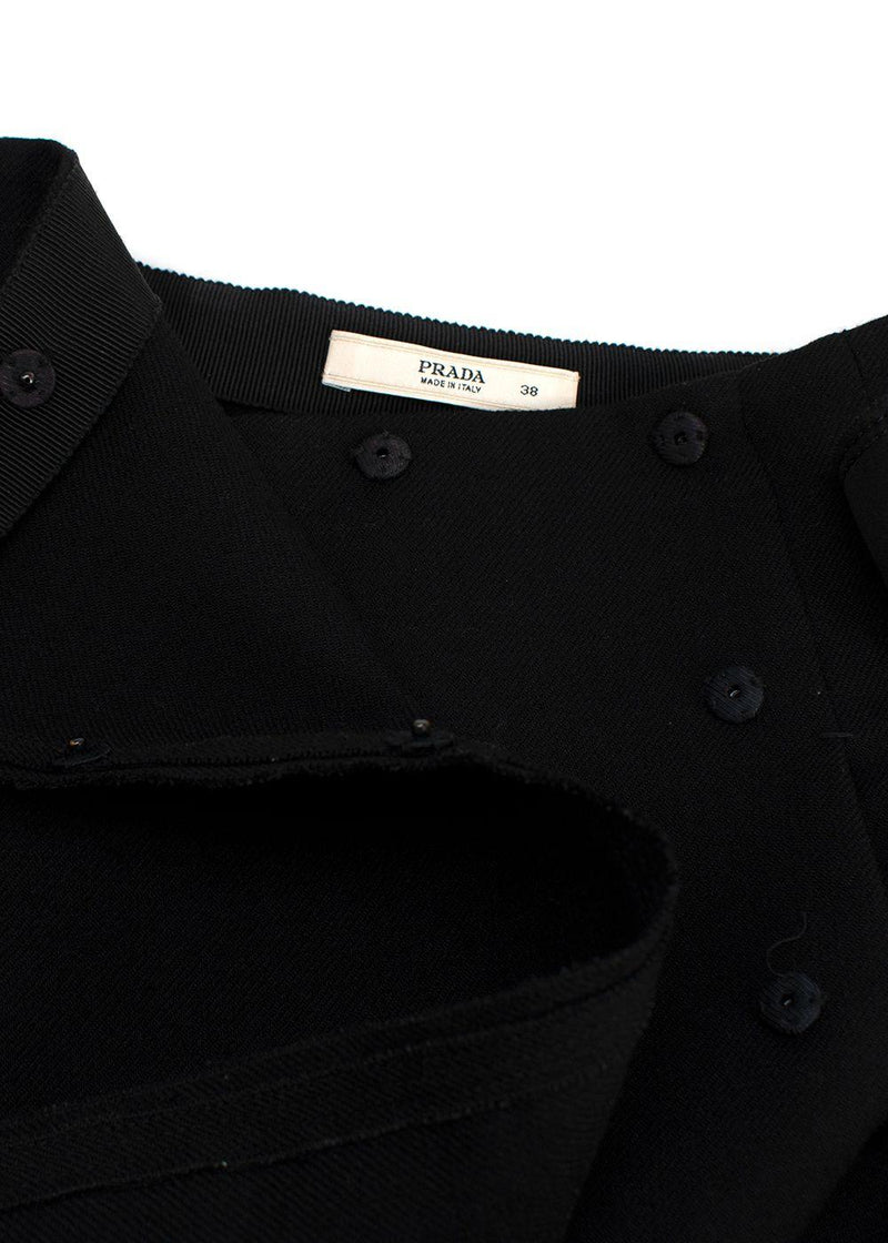 Prada Black Raw Edge Belted Mini Skirt