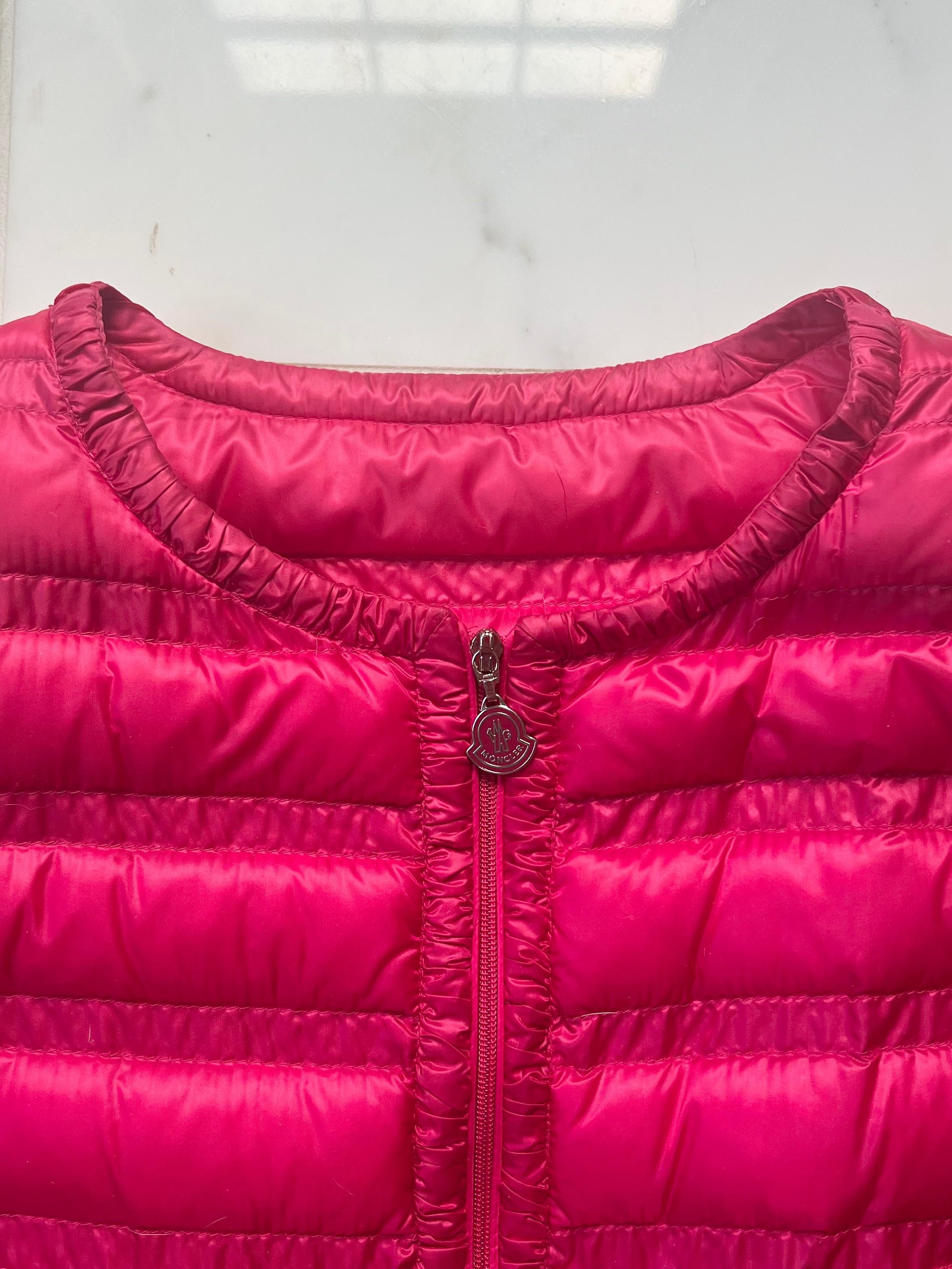 pink lightweight down jacket