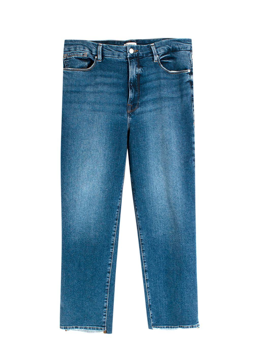 Mid Wash Straight Leg Jeans