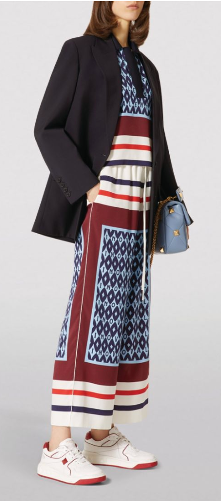 Valentino Cream Silk Shirt And Trouser Set