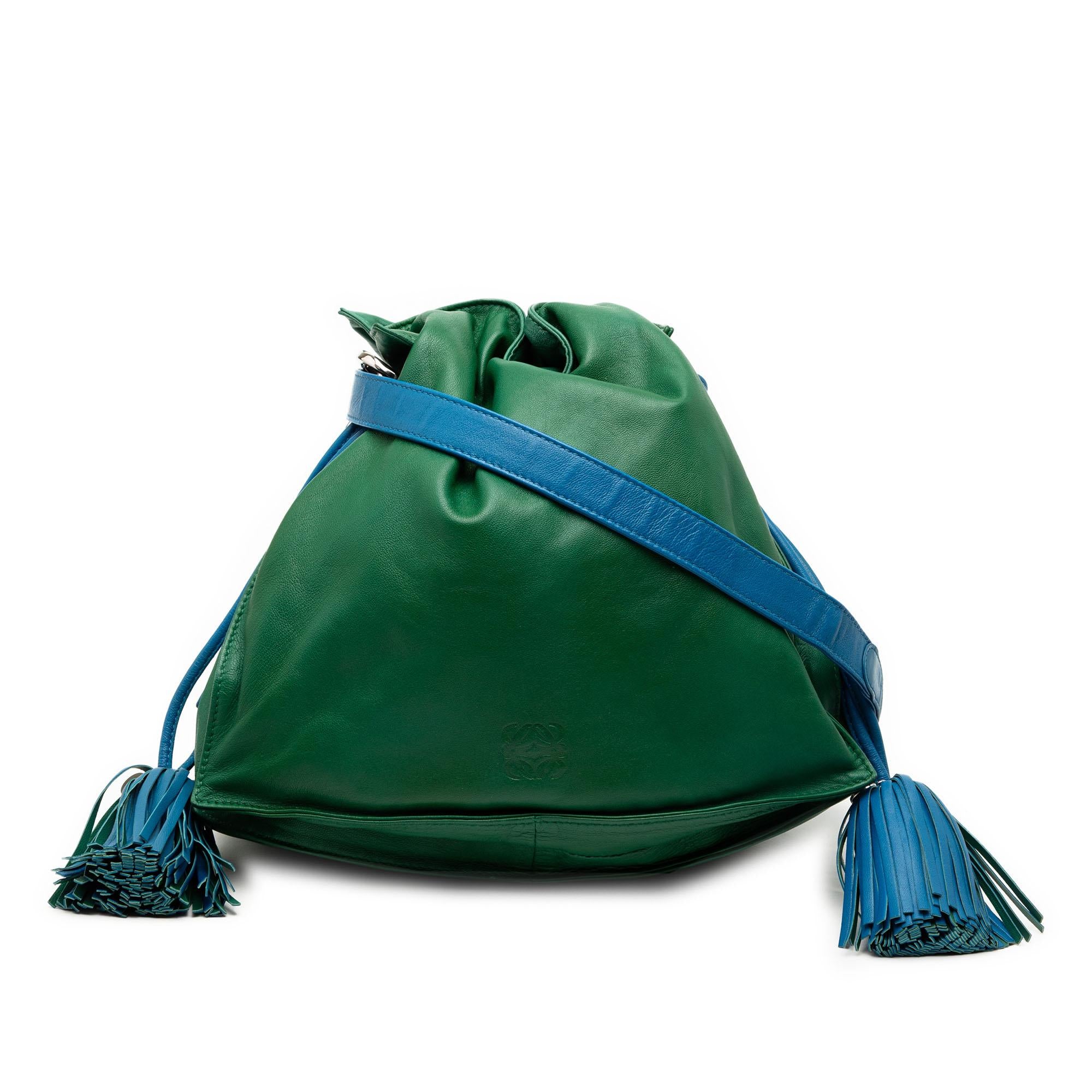 Loewe Green/Blue Bicolor Nappa Flamenco Tassel 30 Crossbody
