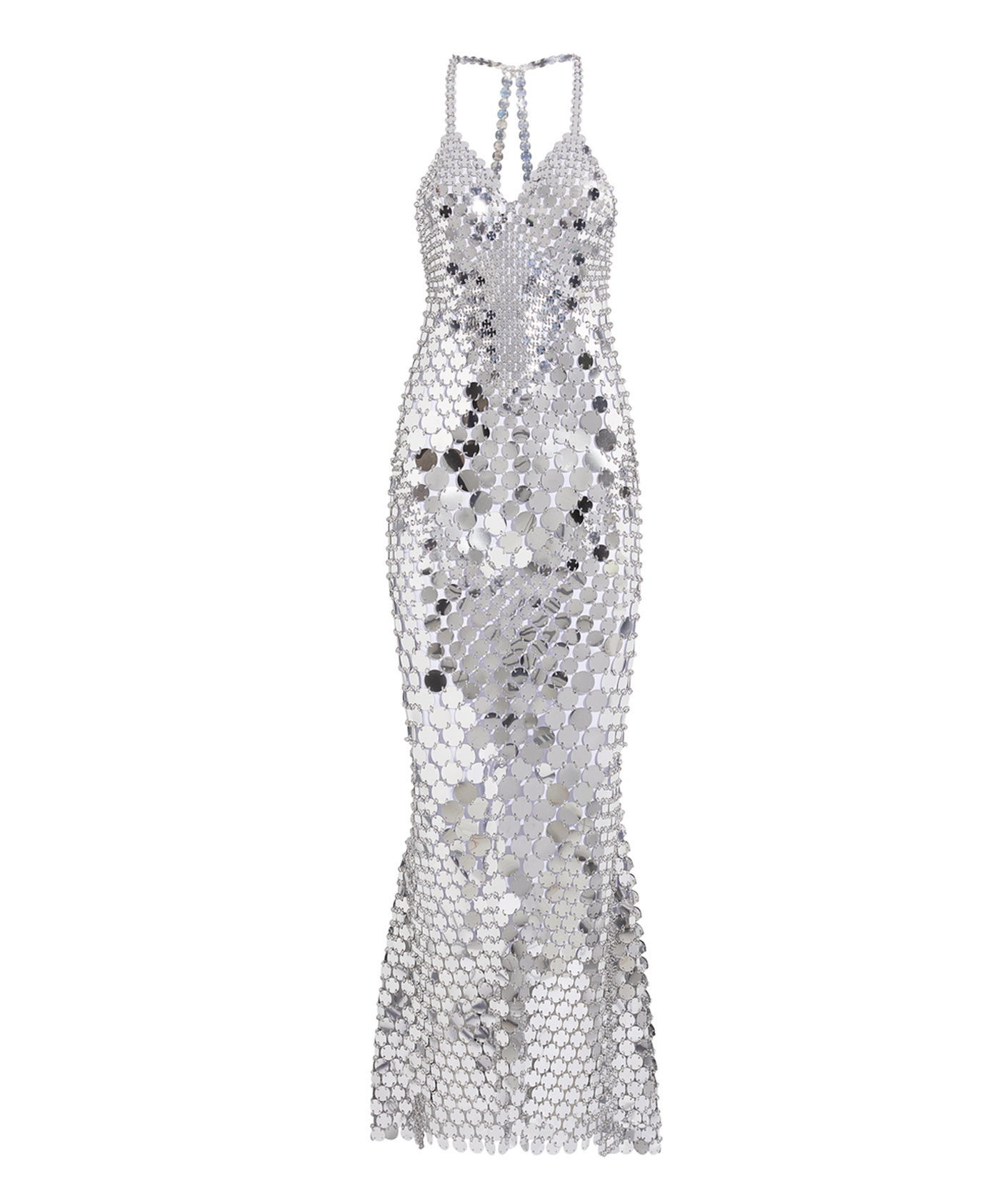 Paco Rabanne Sequin Embellished V-Neck Maxi Dress