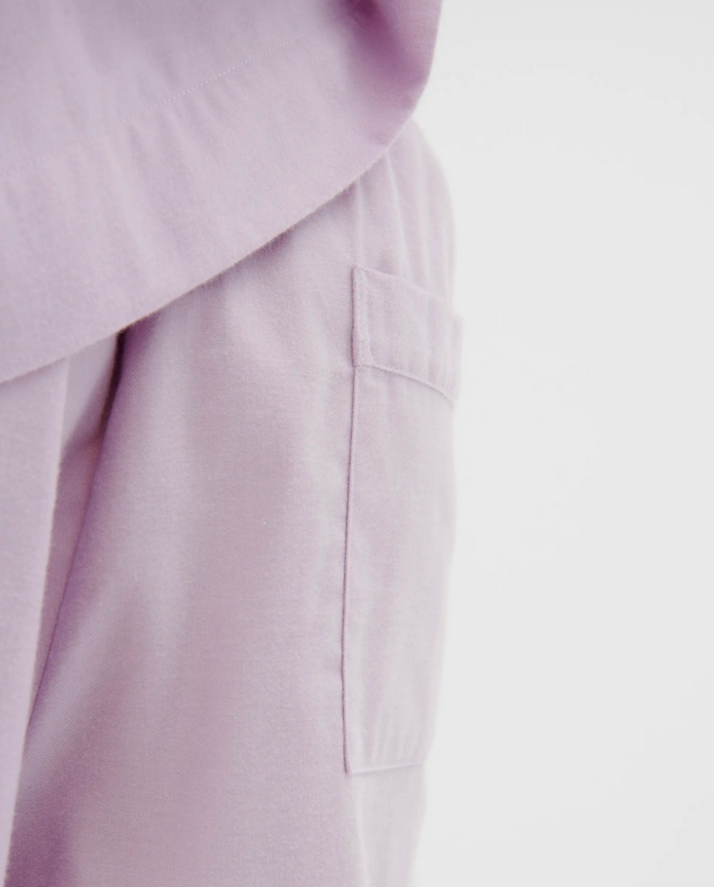 Tekla Lilac Flannel Pyjama Shorts