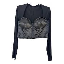 Black Square Neck Corset Top