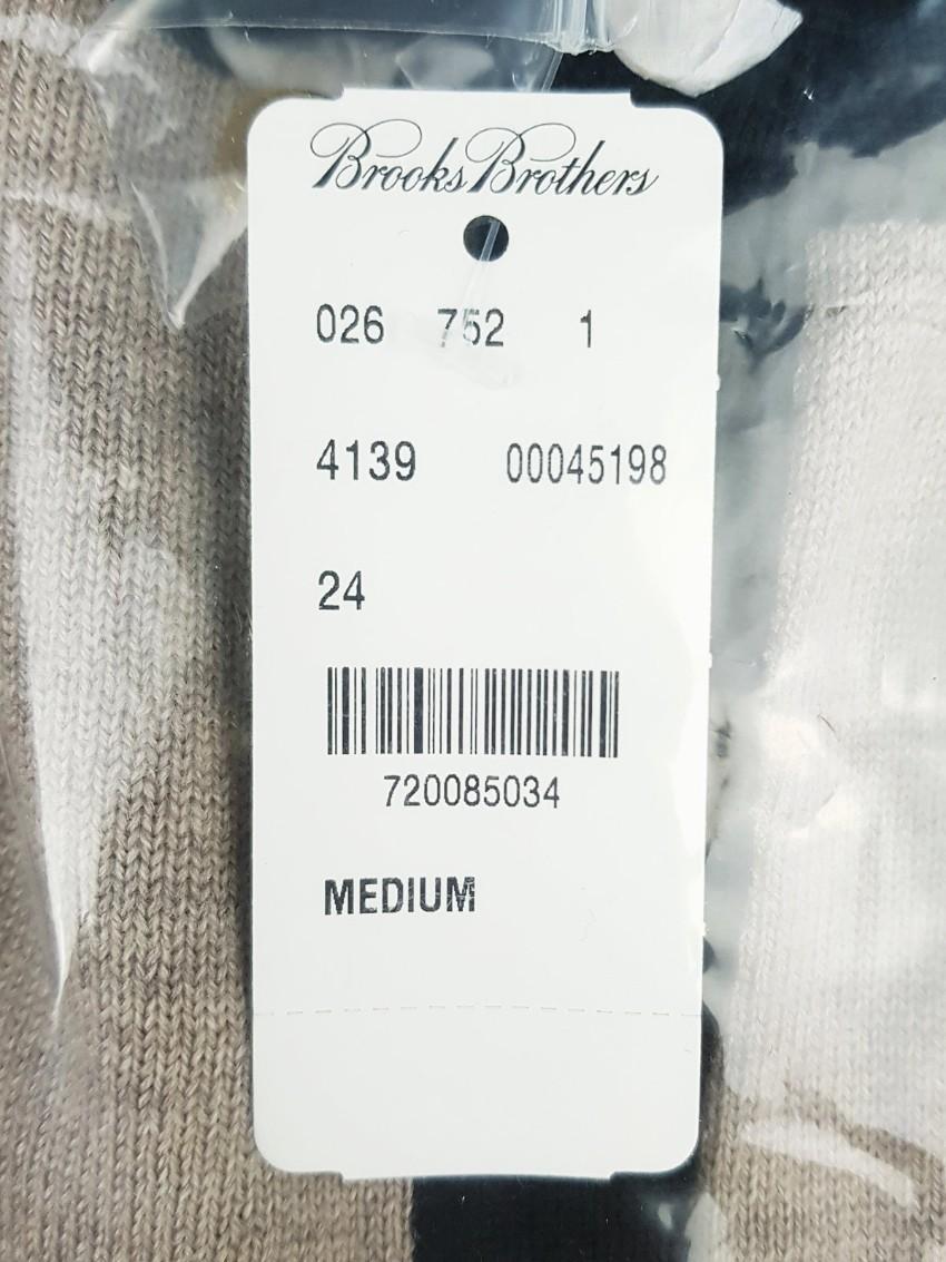 Brooks Brothers Girls Embroidered Oat/Black Merino Wool Cardigan