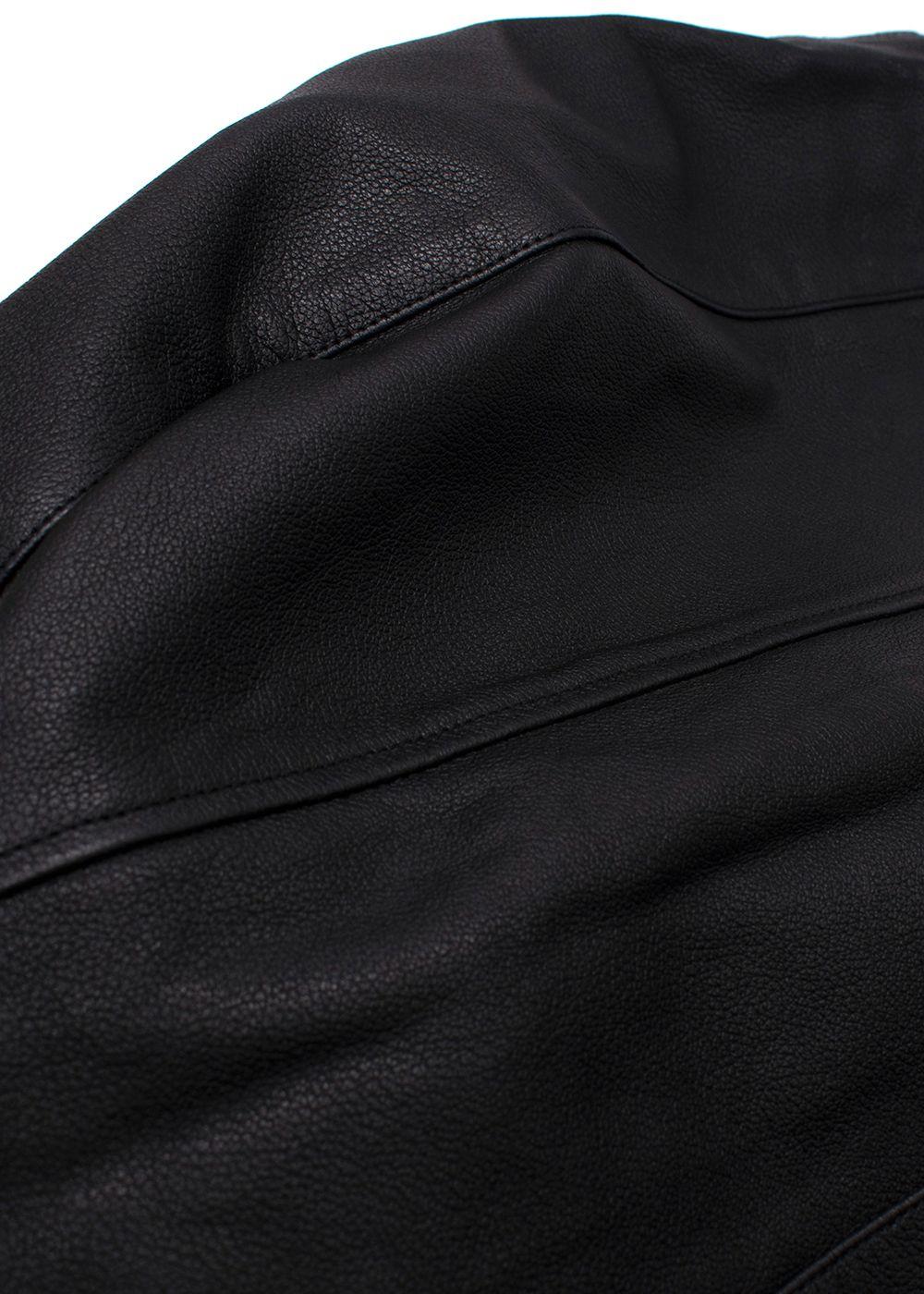 DL 1916 Black Leather Obsidian Alma Midi Skirt