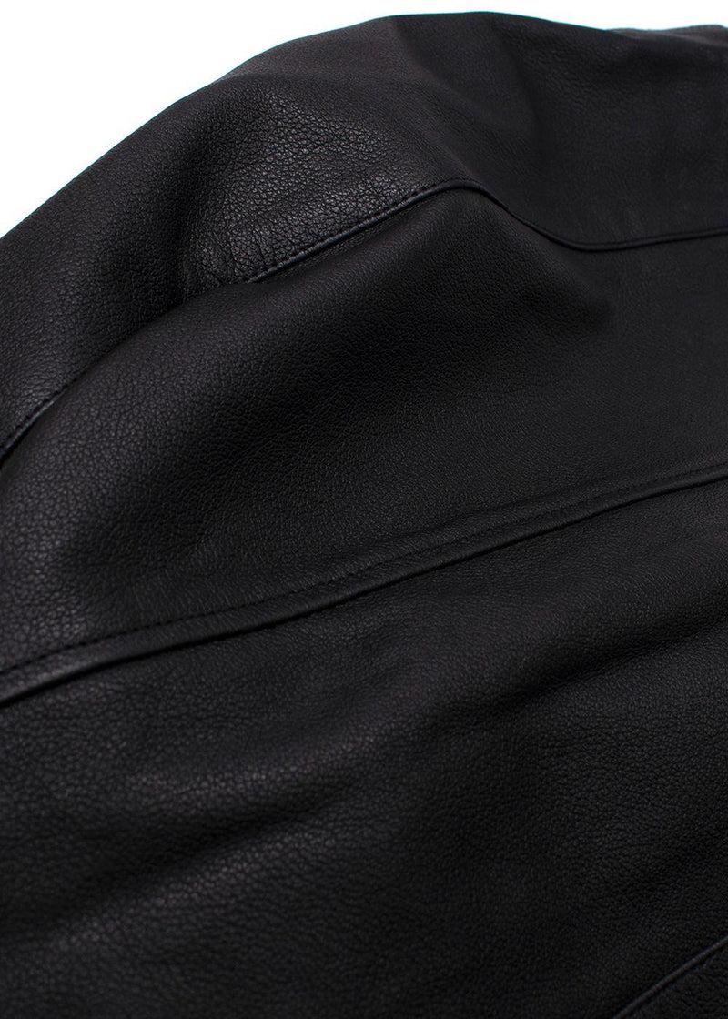 DL 1916 Black Leather Obsidian Alma Midi Skirt