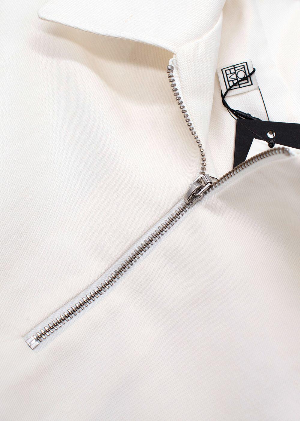 Toteme Off White Linen Blend Tracksuit Top