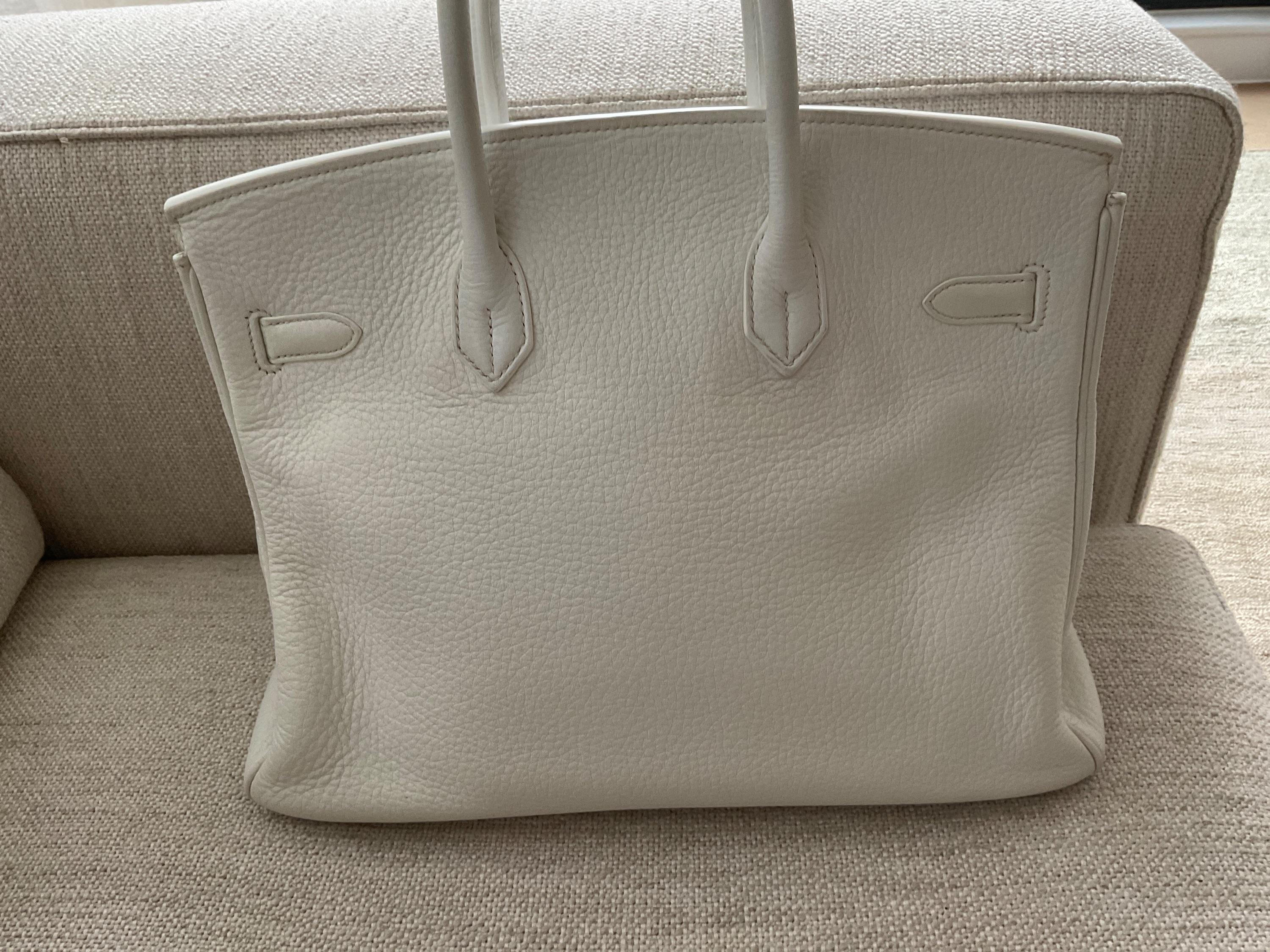 Hermes Birkin 35 Retourne in White Togo Leather with Palladium Hardware