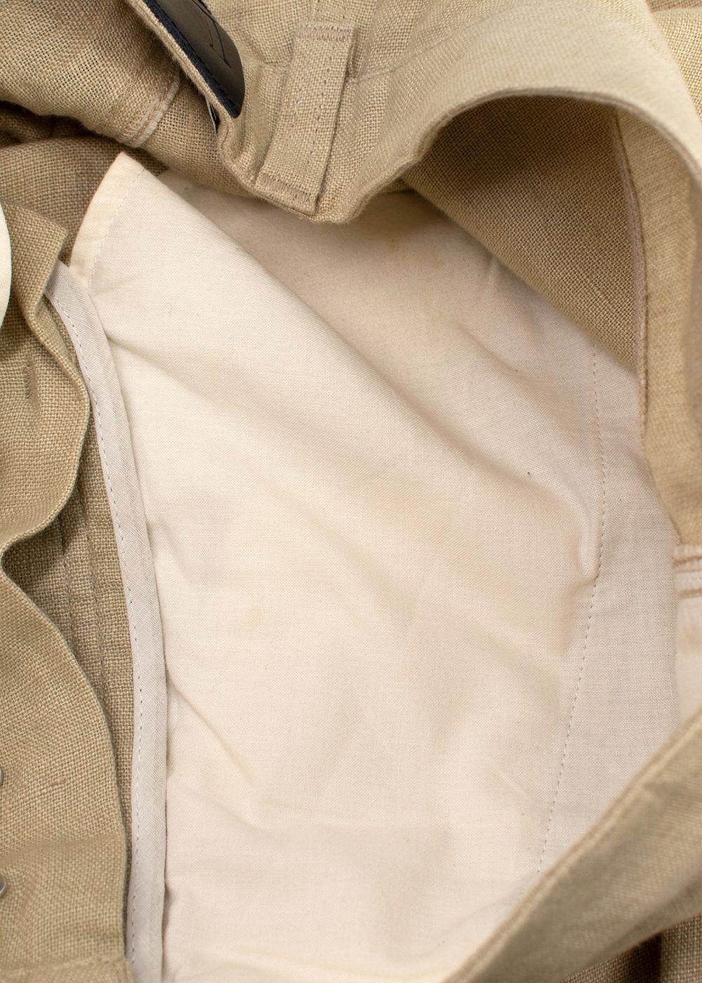 Loewe Beige Straight Leg Linen Trousers